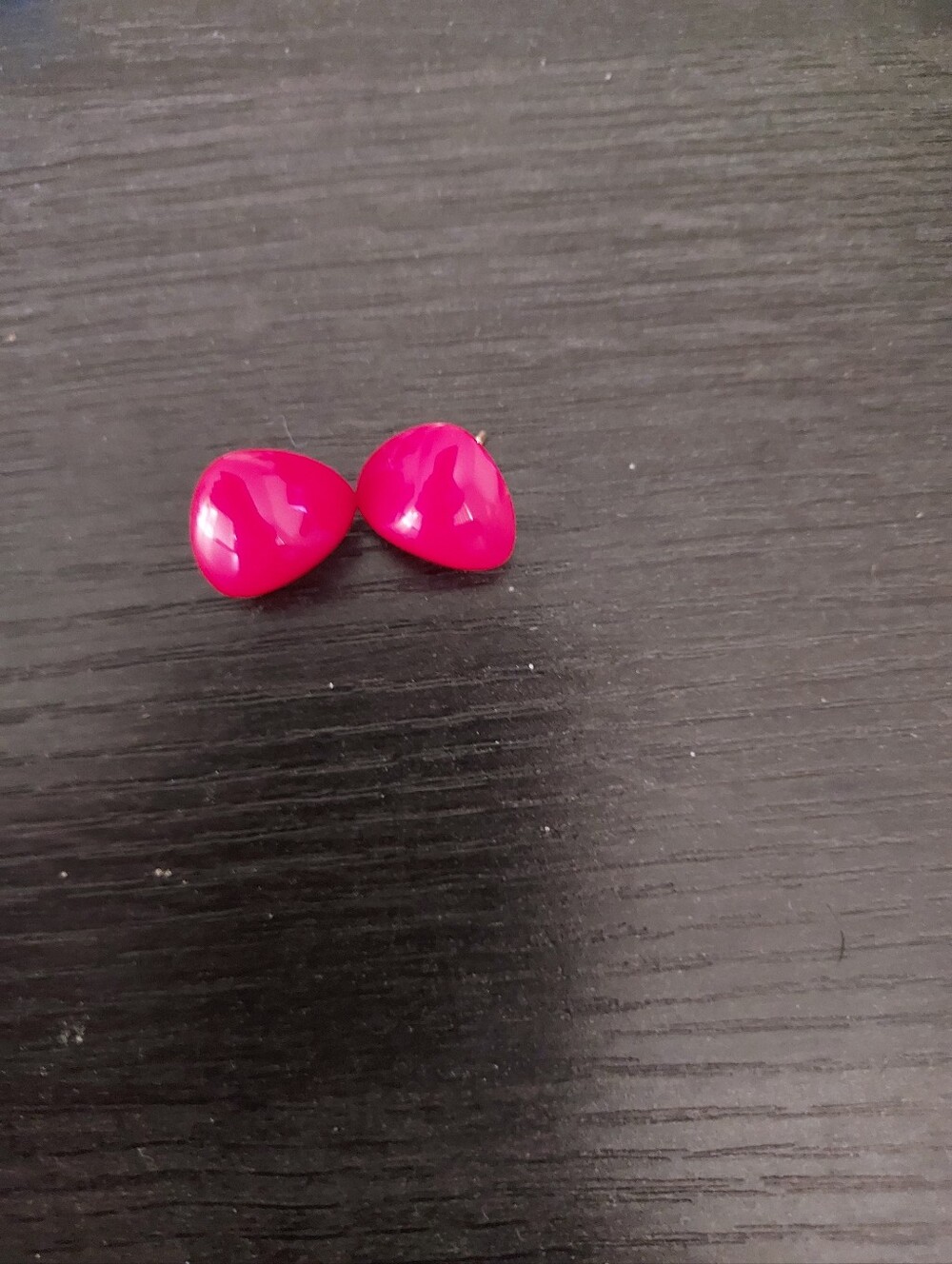 Bold Hot Pink Teardrop Stud Earrings
